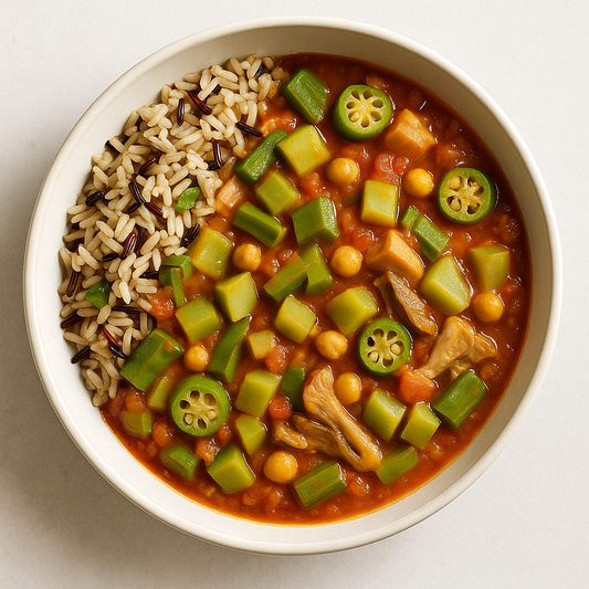 Gumbo Served with Wild Rice