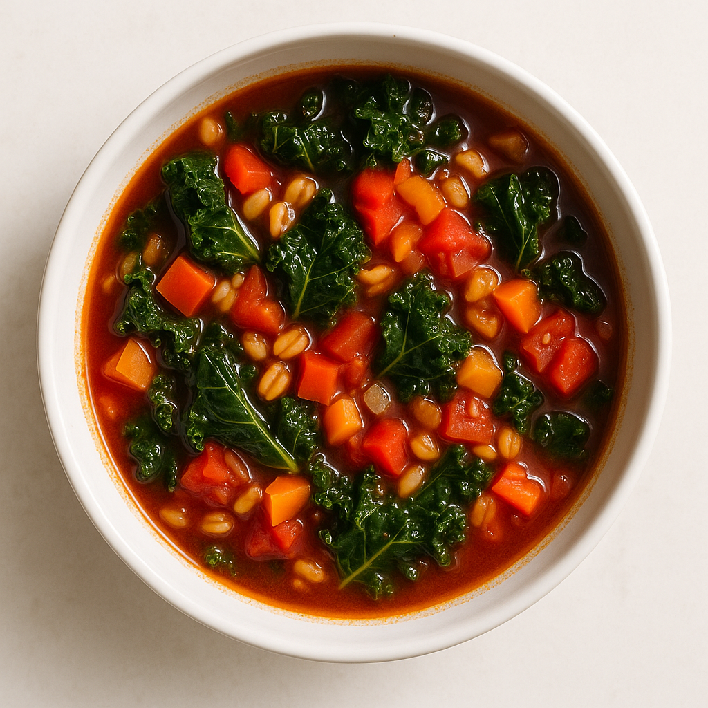 Kale and Kamut Soup - Red
