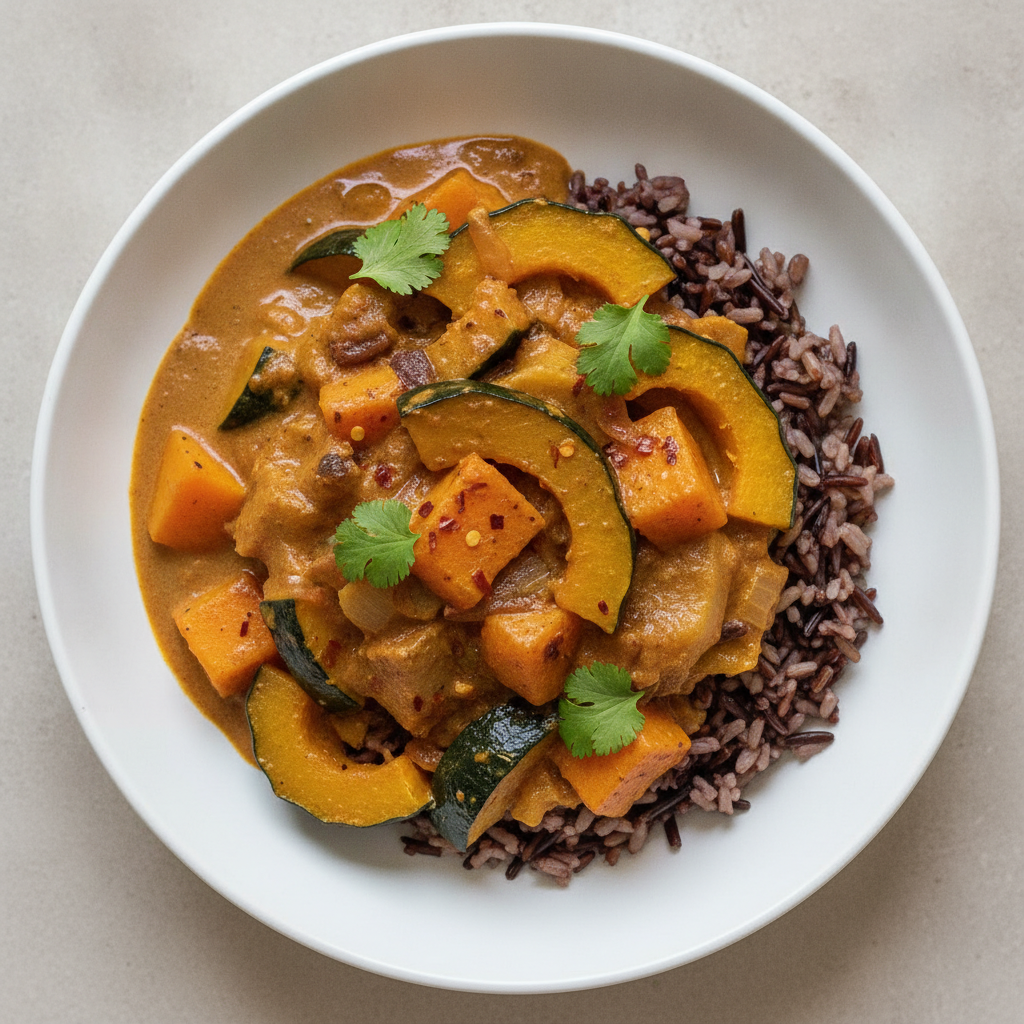 Winter Squash Curry with Wild Rice